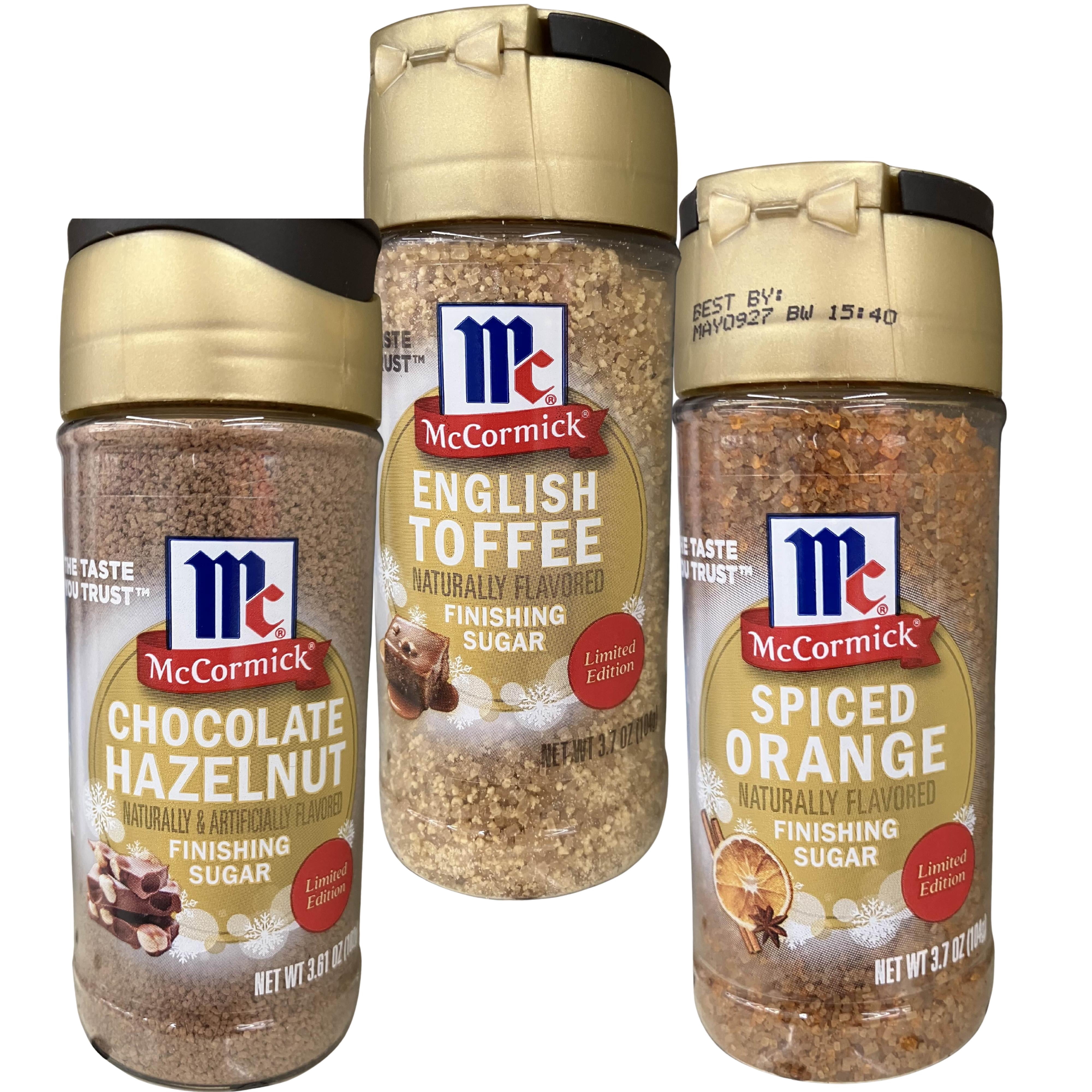McCormick Finishing Sugar 3 Pack - Chocolate Hazelnut, English Toffee, Spiced Orange