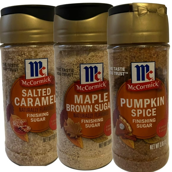 McCormick Finishing Sugar 3 Pack - Maple Brown Sugar, Salted Caramel, and Pumpkin Spice