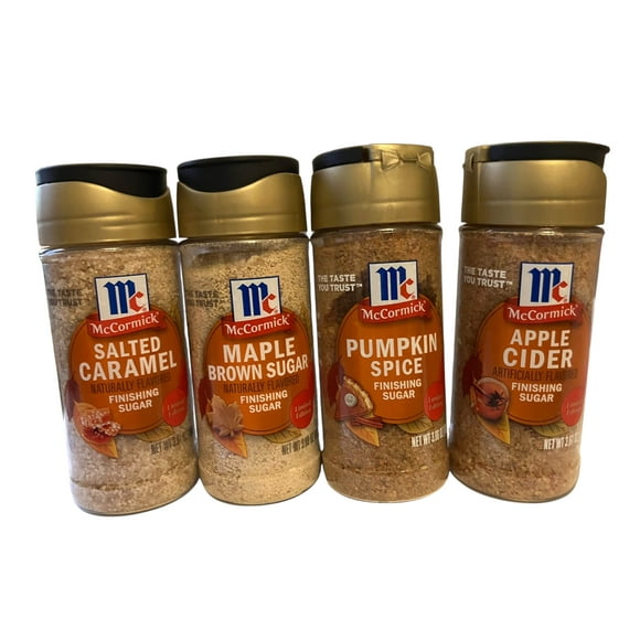 McCormick Finishing Sugar 4 Pack - Apple Cider, Maple Brown Sugar, Salted Caramel, and Pumpkin Spice