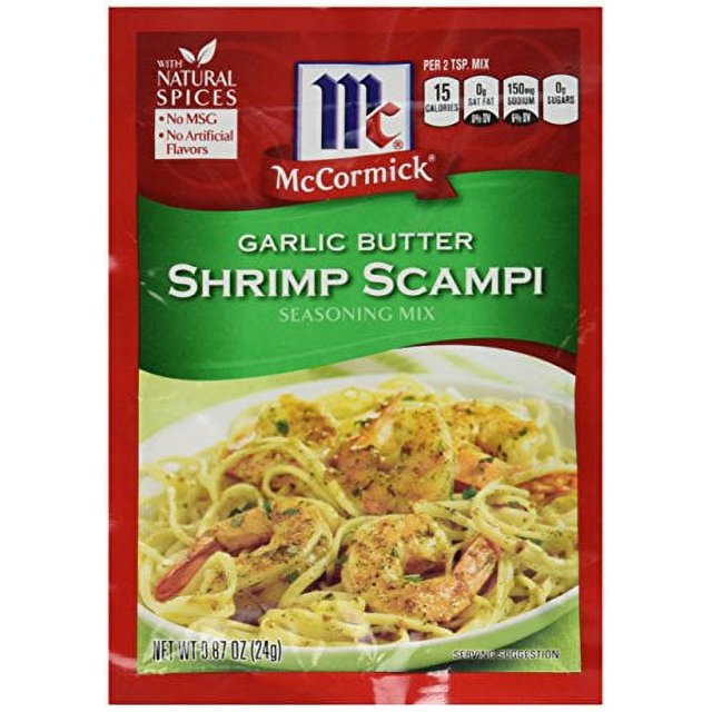 McCormick Garlic Butter Shrimp Scampi Seasoning Mix, 0.87 OZ (Pack 4
