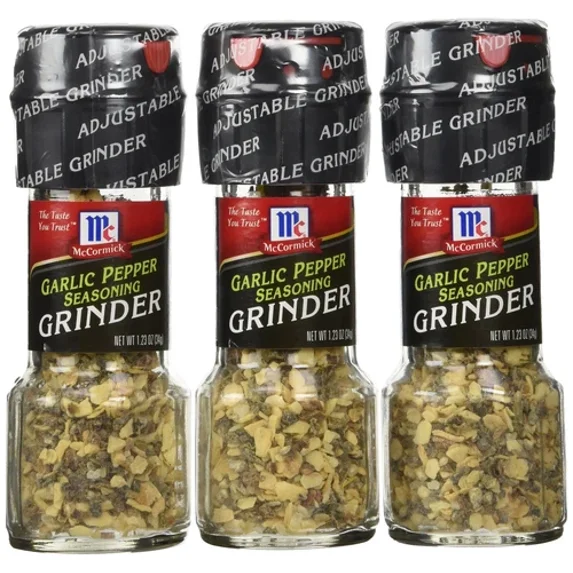 McCormick Garlic Pepper Seasoning Grinder 1.23 OZ3pack