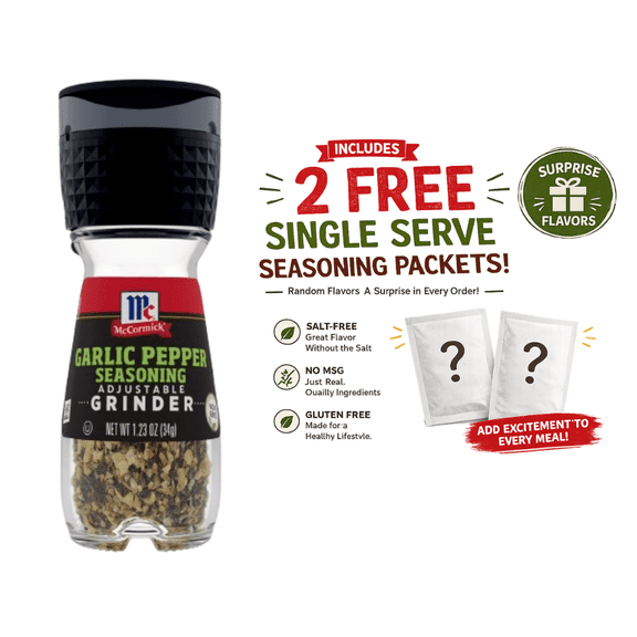 McCormick Garlic Pepper Seasoning Grinder, 1.23 oz Bottle