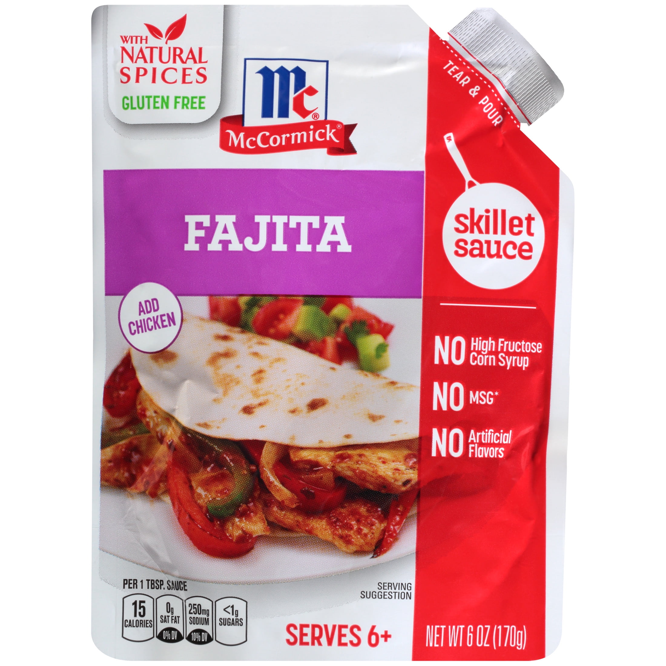 McCormick Gluten Free Gluten Free Fajita Skillet Sauce, 6.0 oz Pouch