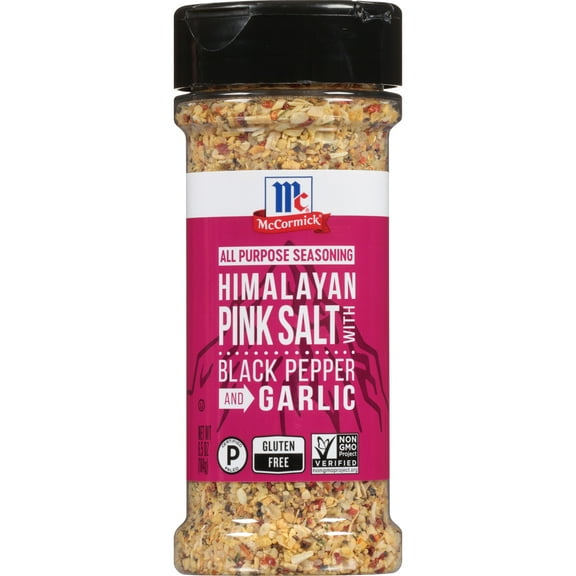 McCormick Seasoning, Himalayan Pink Salt with Black Pepper and Garlic, 6.5 oz Bottle
