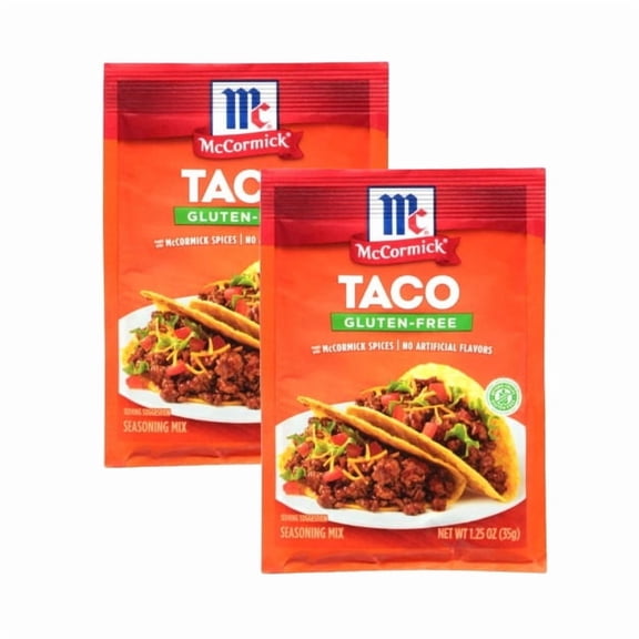McCormick Gluten Free Taco Seasoning Mix, 1.25 oz Envelope (2 pack)