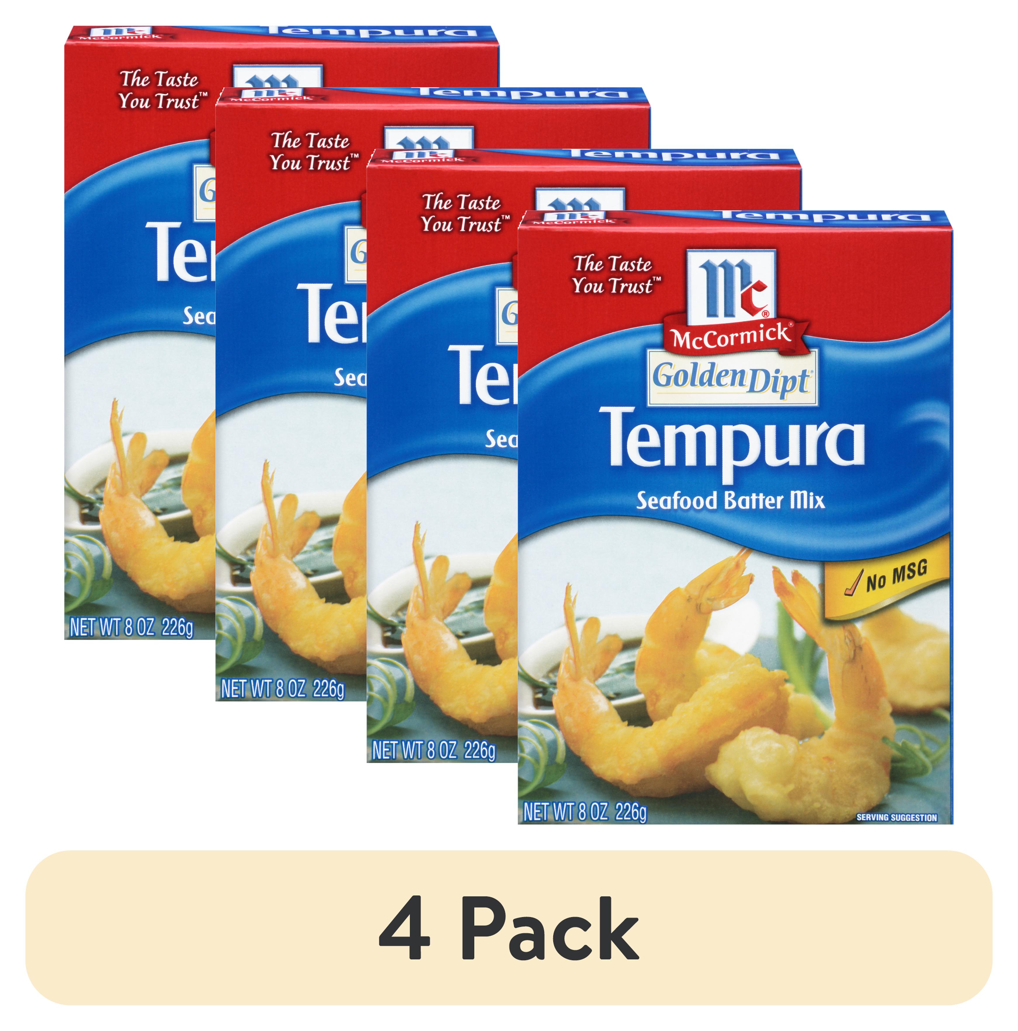 (4 pack) McCormick Golden Dipt Tempura Seafood Batter Mix, 8 oz Box
