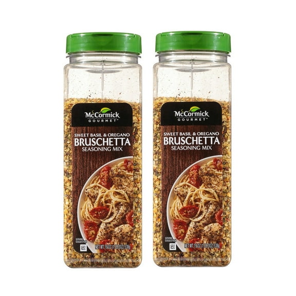 McCormick Gourmet Bruschetta Seasoning Mix, Sweet Basil & Oregano, 19 oz 2PK