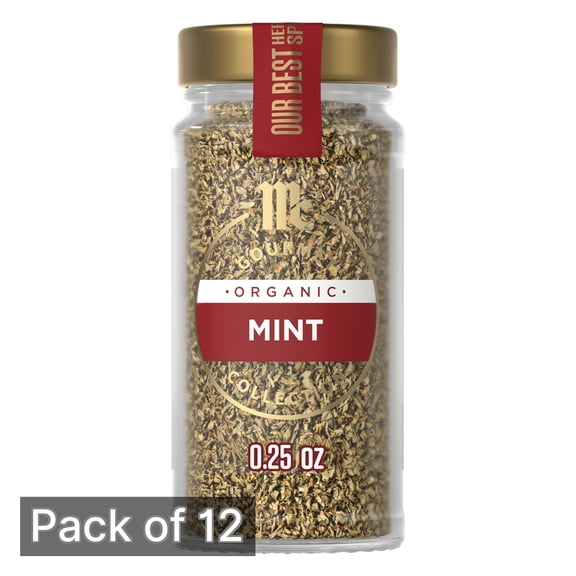 McCormick Gourmet Collection Mint Flakes 0.25 oz Bottle (Pack of 12)