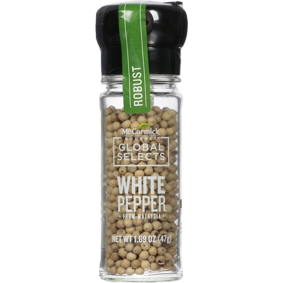 McCormick Gourmet Global Selects White Pepper from Malaysia, 1.69 oz Bottle