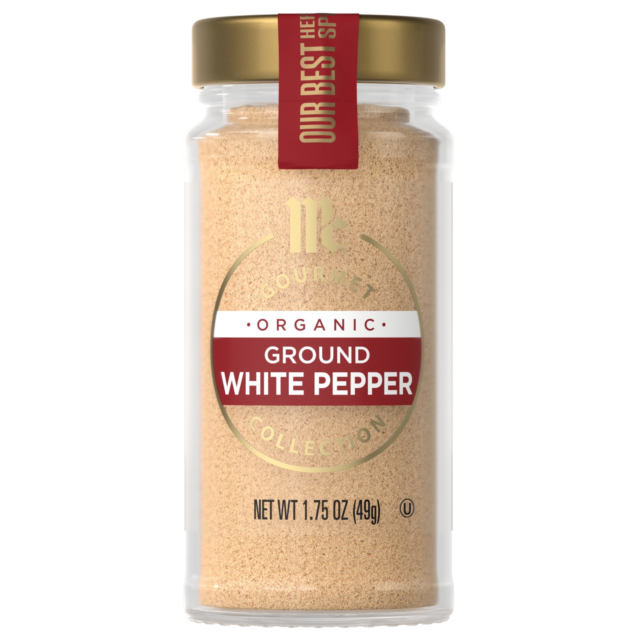 McCormick Gourmet Non-GMO Organic Ground White Pepper, 1.75 oz Bottle