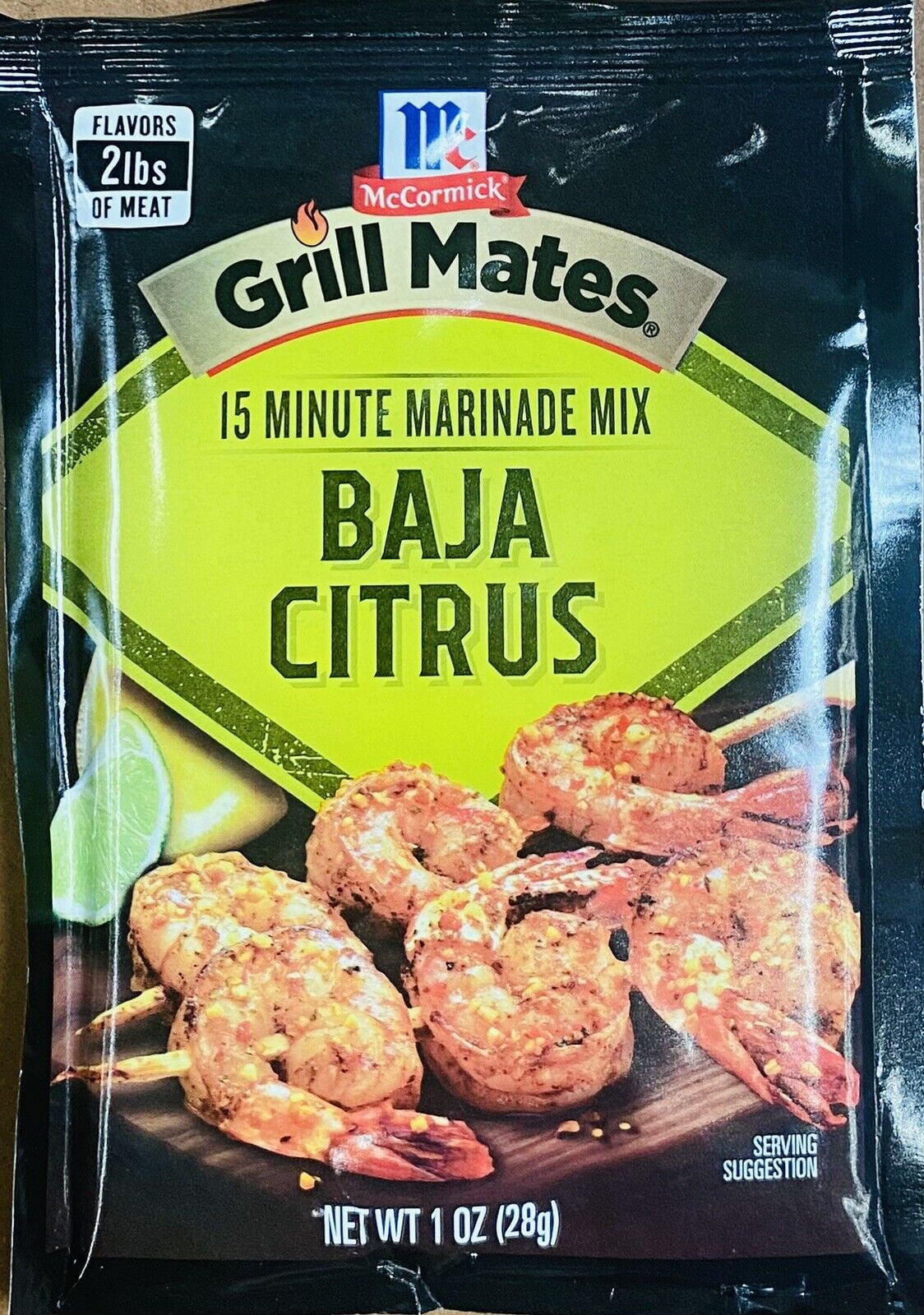 McCormick Grill Mates BAJA CITRUS 15 Minute Seasoning Marinade Mix 1 oz