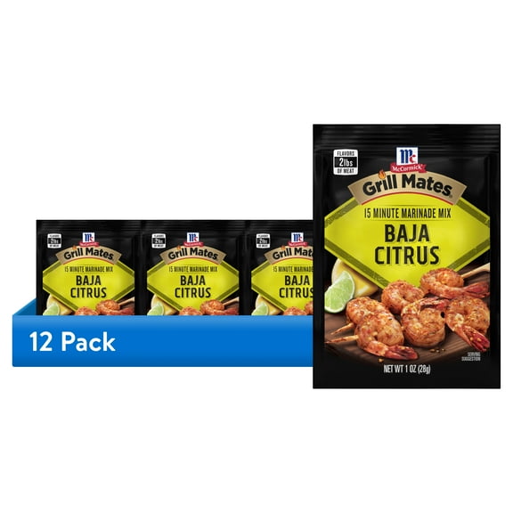 (12 pack) Grill Mates Seasoning Mix, Baja Citrus Marinade, 1.0 oz Packet