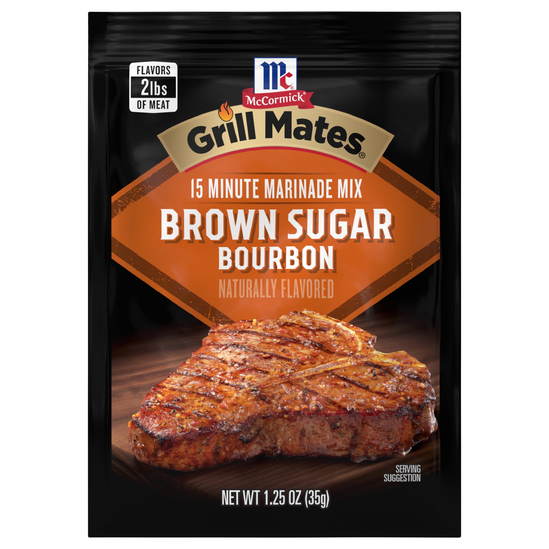 McCormick Grill Mates Gluten Free Brown Sugar Bourbon Marinade 1.25 oz Envelope