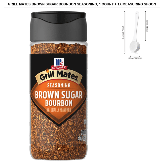 McCormick Grill Mates Brown Sugar Bourbon Seasoning, 3 oz with 1x Measuring Spoon