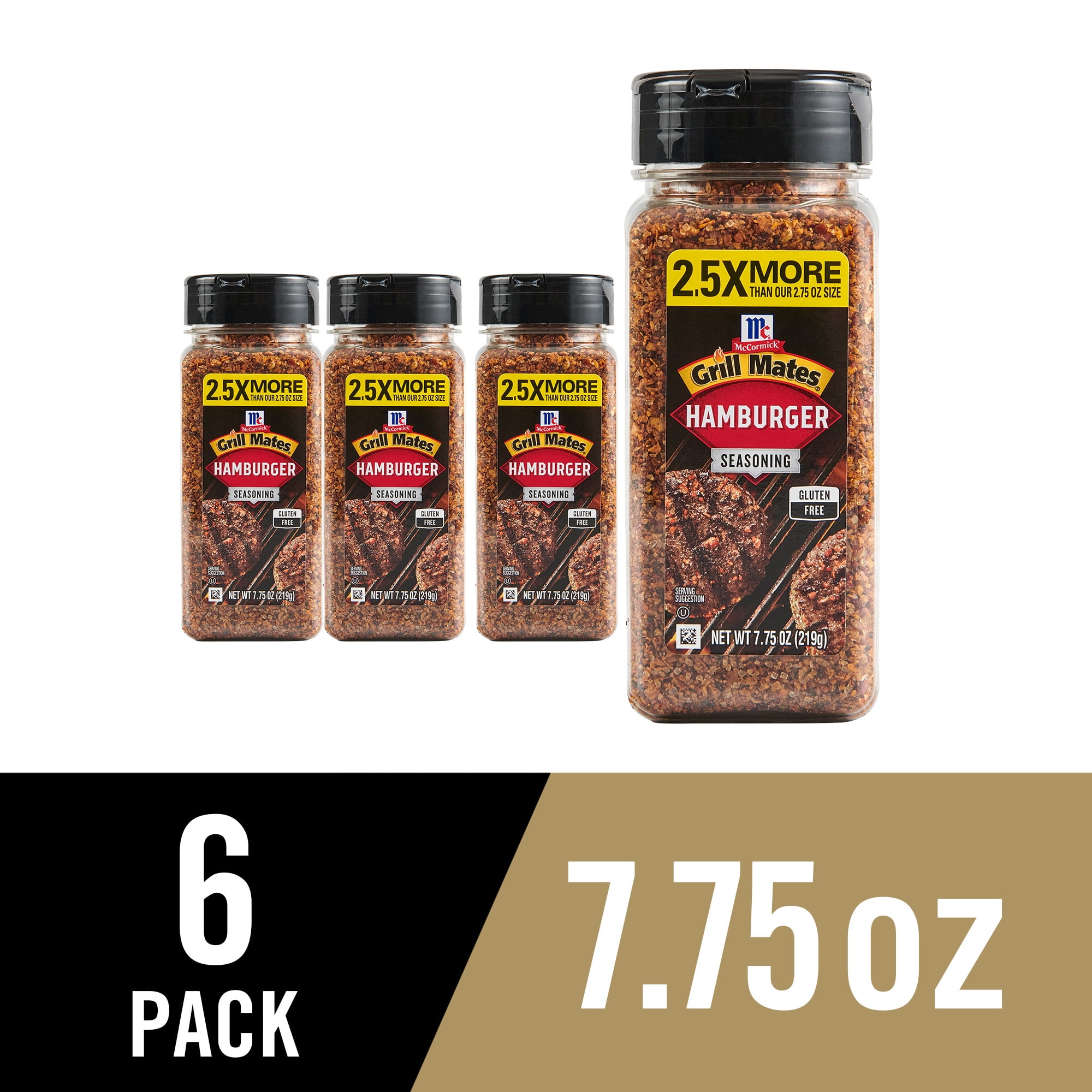 (6 pack) Grill Mates Hamburger Seasoning, 7.75 oz Bottle