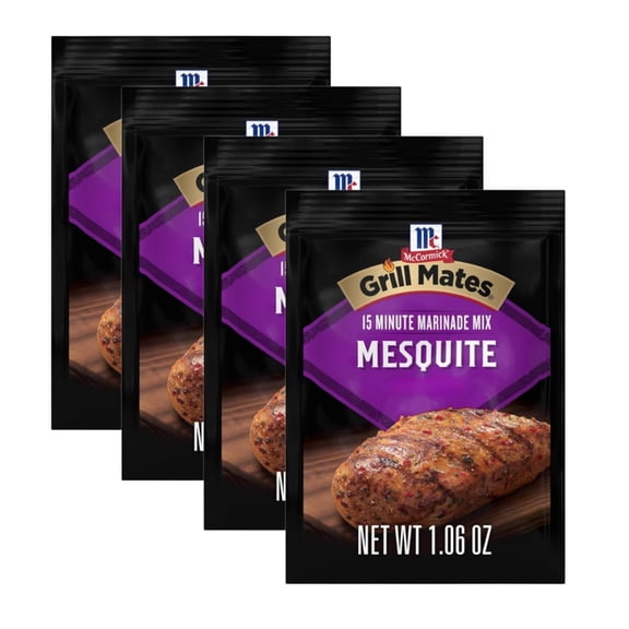 McCormick Grill Mates Mesquite 15 Minute Marinade Mix, 1.06 Oz Packets (4 Pack)