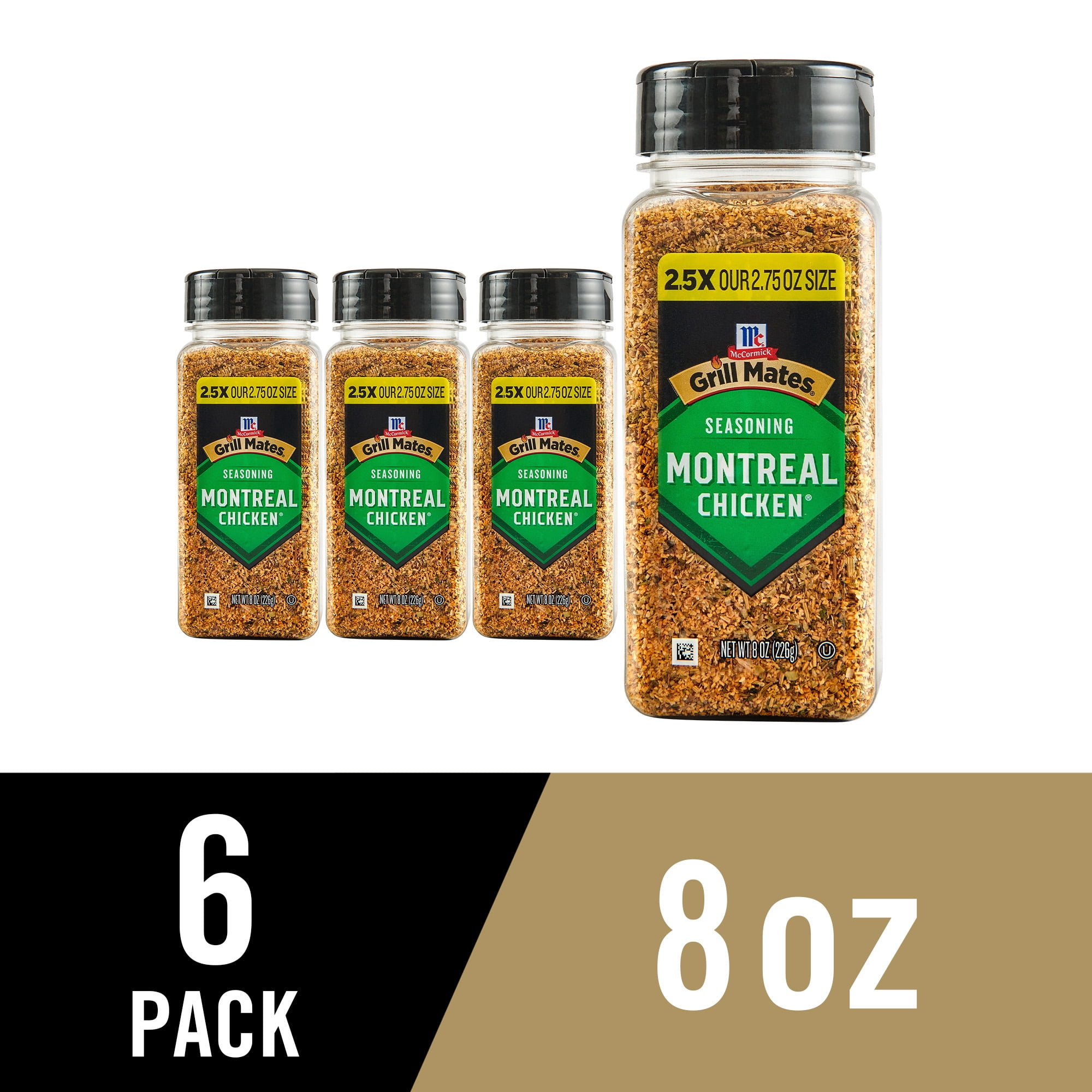 (6 pack) Grill Mates Montreal Chicken Seasoning, 8.0 oz Bottle