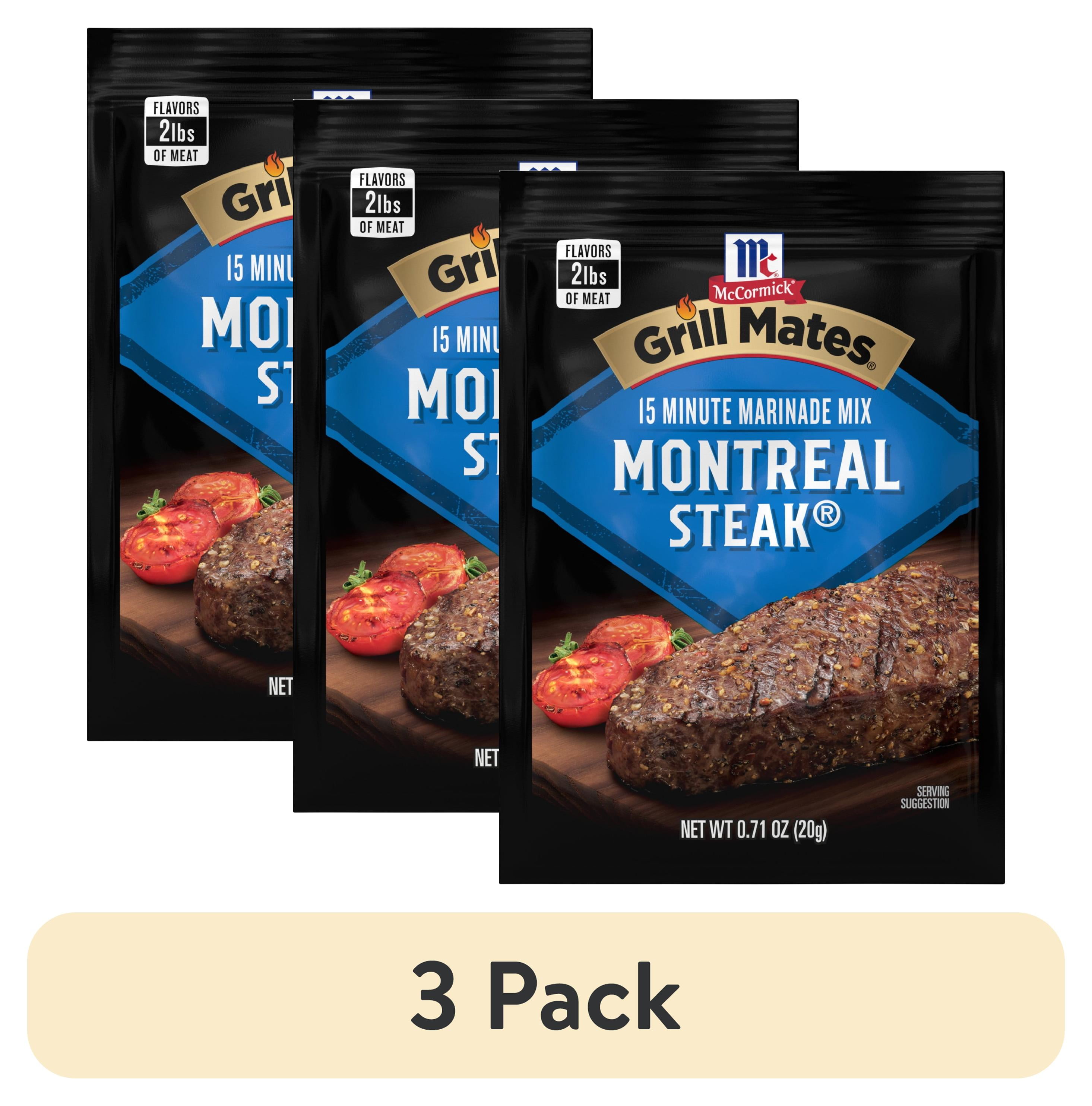 (3 pack) McCormick Grill Mates Montreal Steak Marinade Seasoning Mix, 0