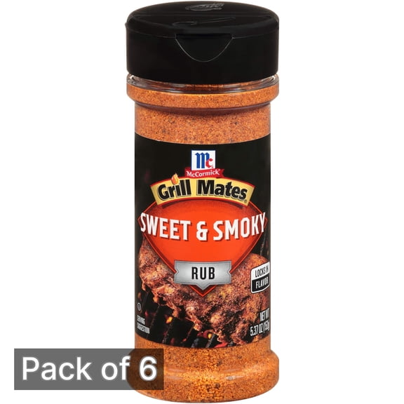 Mccormick Grill Mates Sweet & Smoky Rub 5.37 oz Bottle (Pack of 6)