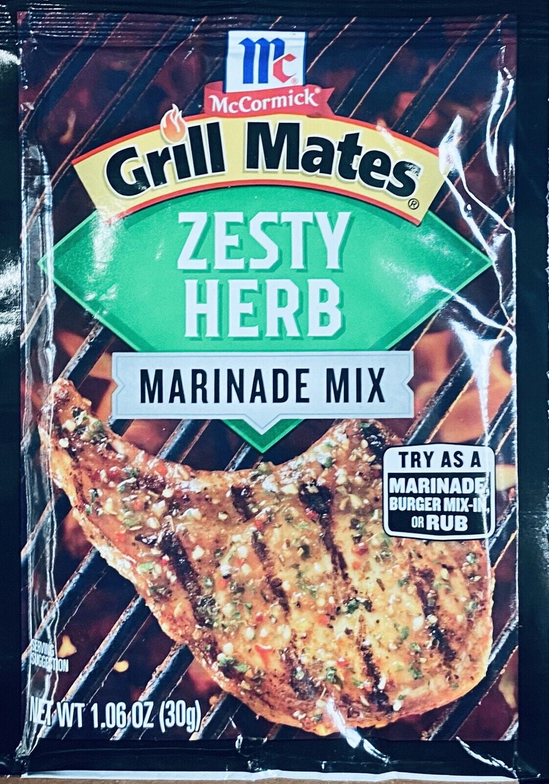 McCormick Grill Mates ZESTY HERB Spice Seasoning Marinade Mix 1.06 oz