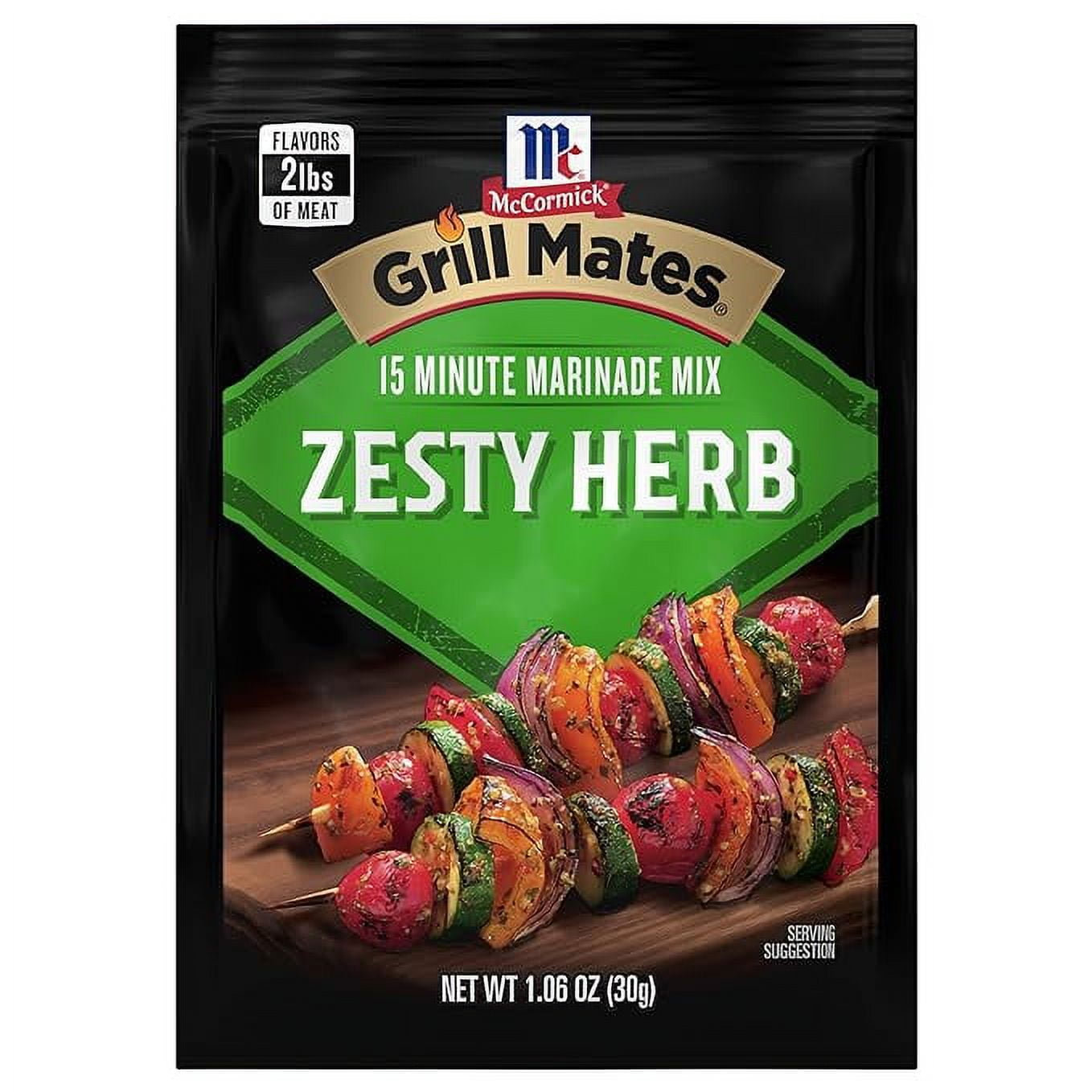 McCormick Grill Mates Zesty Herb Marinade Mix, 1.06 oz (Pack of 2)