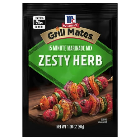 Grill Mates Seasoning Mix, Zesty Herb Marinade, 1.06 oz Packet