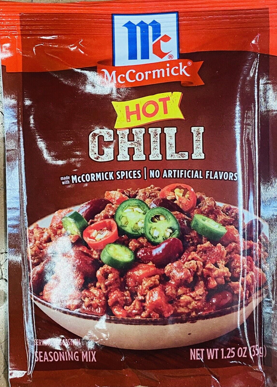 McCormick HOT CHILI Seasoning Mix Savory Herbs & Spices 1.25 oz