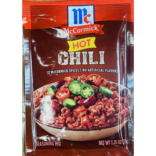 McCormick HOT CHILI Seasoning Mix Savory Herbs & Spices 1.25 oz