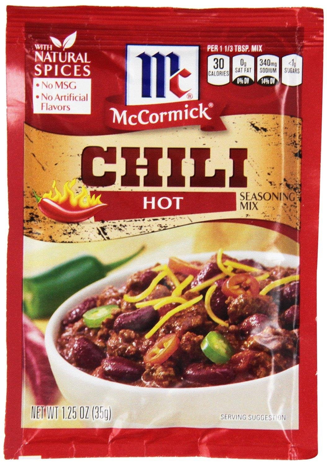 Mccormick Hot Chili Seasoning Mix (Pack Of 4) 1.25 Oz Packets