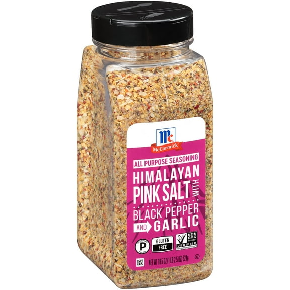 McCormick Himalayan Pink Salt with MDA05Black Pepper and Garlic All Purpose Seasoning, 18.5 oz