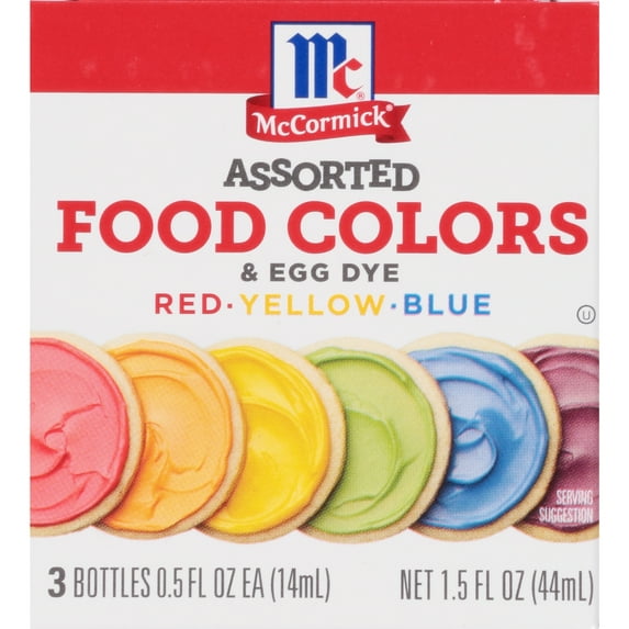 McCormick Kosher Assorted Food Colors & Egg Dye, 1.5 fl oz Box