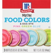 McCormick Kosher Neon Food Colors & Egg Dye, 1.500 fl oz Box