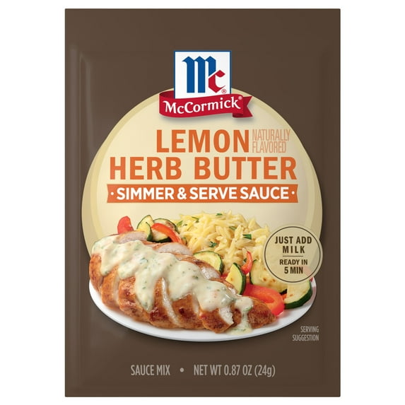 McCormick Lemon Naturally Flavored Herb Butter Sauce Mix, 0.87 oz Packet