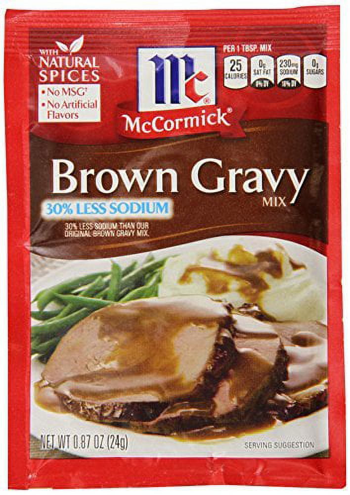 McCormick Less Sodium Brown Gravy Mix (Pack of 10)