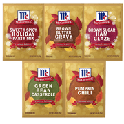 McCormick Limited Edition Seasoning Variety Pack: Brown Butter Gravy, Pumpkin Chili, Green Bean Casserole, Brown Sugar Glazed Ham, Sweet & Spicy Holiday Party Mix