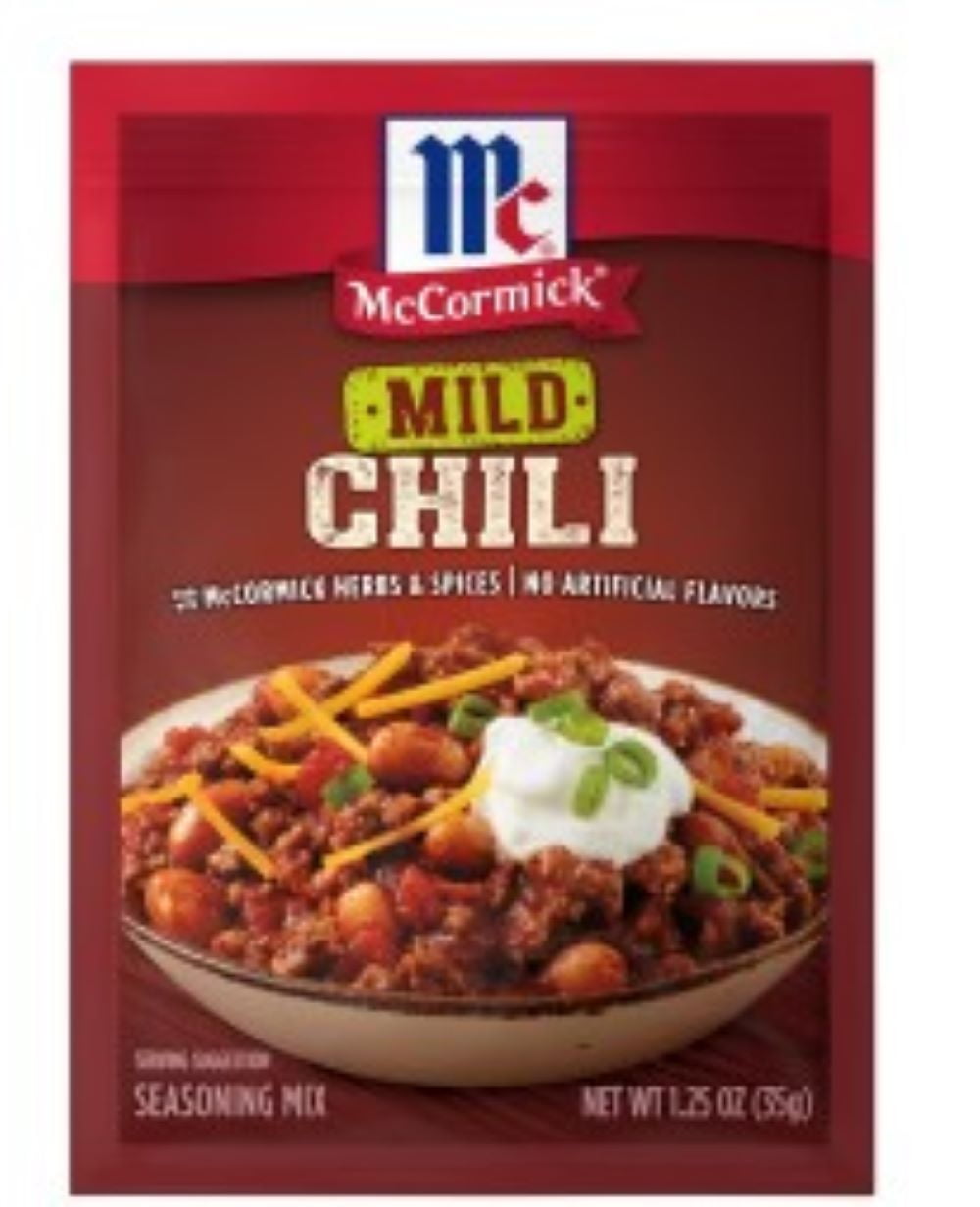 McCormick Mild Chili Seasoning Mix 1.25 oz (Pack of 48)