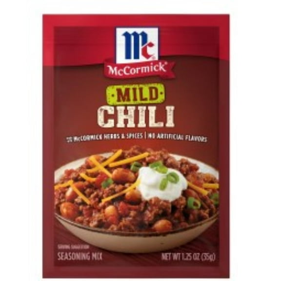 McCormick Mild Chili Seasoning Mix 1.25 oz (Pack of 20)