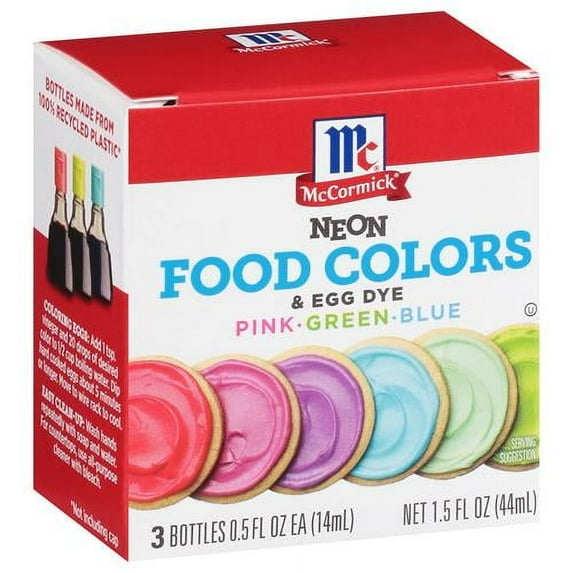 McCormick Neon Assorted Food OKA4&nbsp;Colors & Egg Dye, 1.5 fl oz