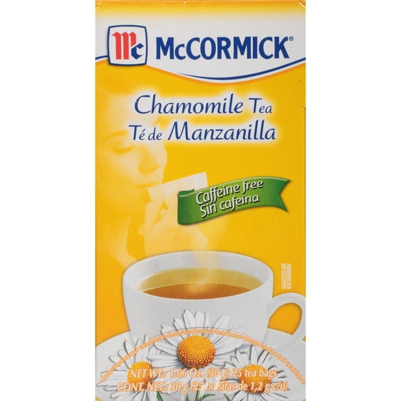 McCormick No Artificial Flavors 25 Count Box Caffeine Free Chamomile Tea Bags, 1.06 oz Box