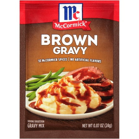 McCormick No Artificial Flavors Brown Gravy Mix, 0.87 oz Packet