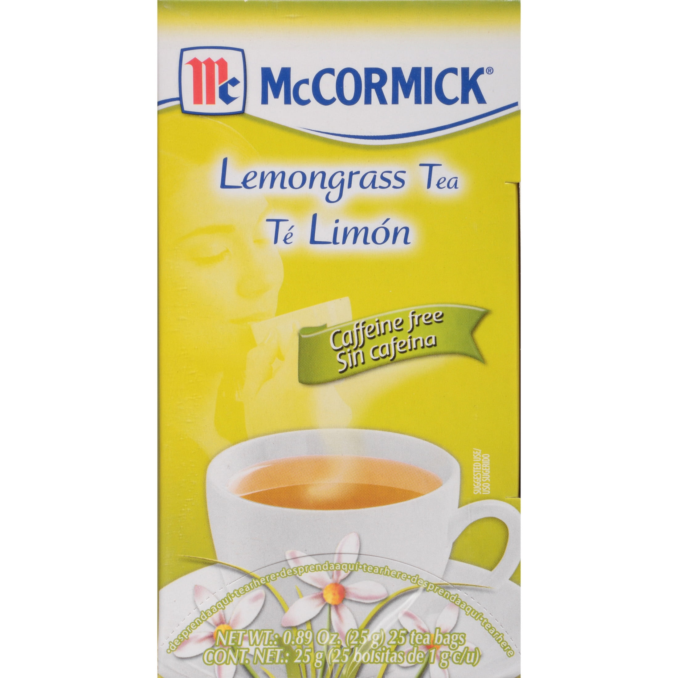 McCormick No Artificial Flavors Caffeine Free Lemongrass Tea 25