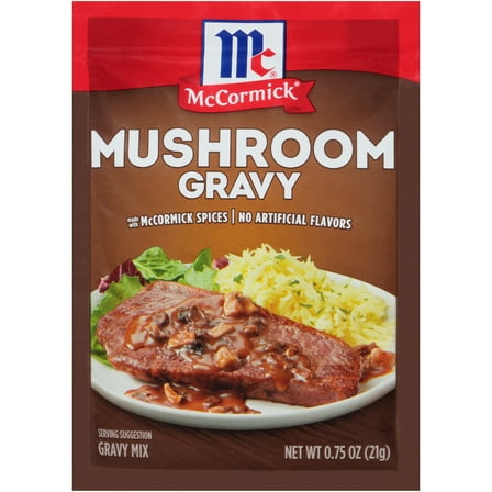 McCormick No Artificial Flavors Mushroom Gravy Mix, 0.75 oz Packet
