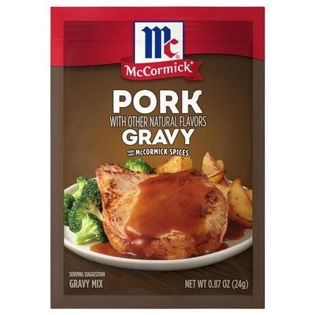 McCormick No Artificial Flavors Pork Gravy Seasoning Mix, 0.87 oz Packet