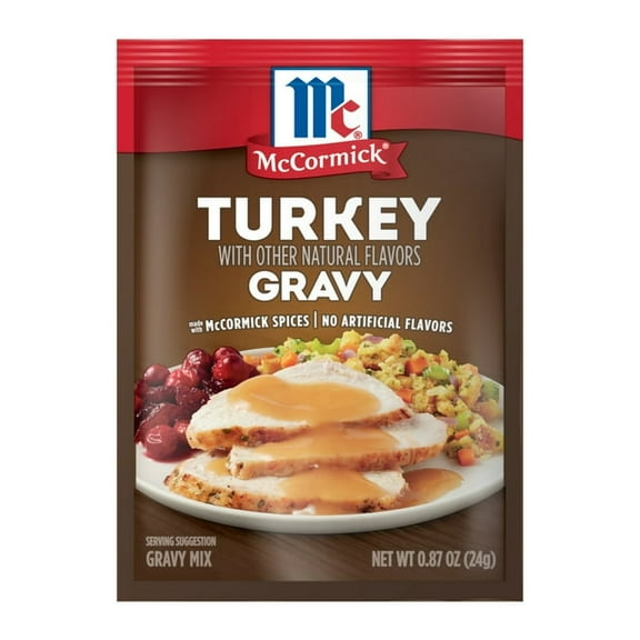 McCormick No Artificial Flavors Turkey Gravy Seasoning Mix 0.87 oz Envelope (Pack of 15)