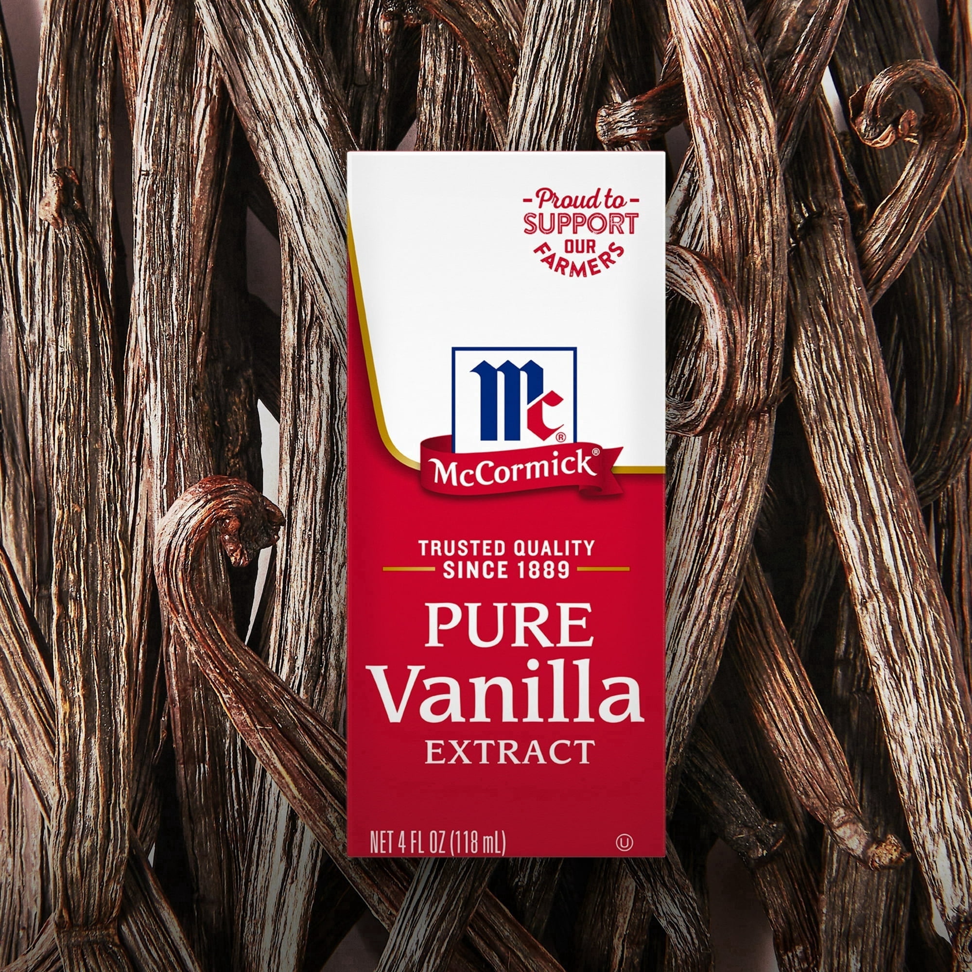 McCormick Non-GMO All Natural Pure Vanilla Extract, 4.0 fl oz Box