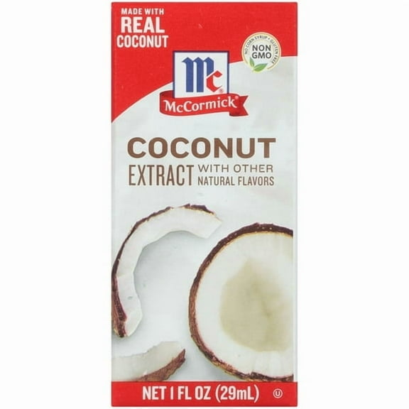 McCormick Non-GMO Coconut Extract With Other Natural Flavors, 1.0 fl oz Box pack of 2