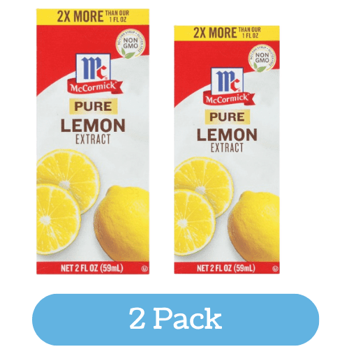 McCormick Non-GMO Gluten Free Pure Lemon Extract, 2.0 fl oz Box (2 Pack)