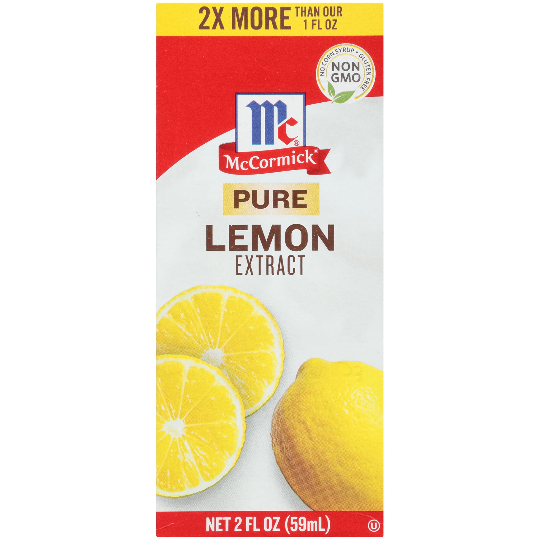 McCormick Non-GMO Gluten Free Pure Lemon Extract, 2 fl oz Box