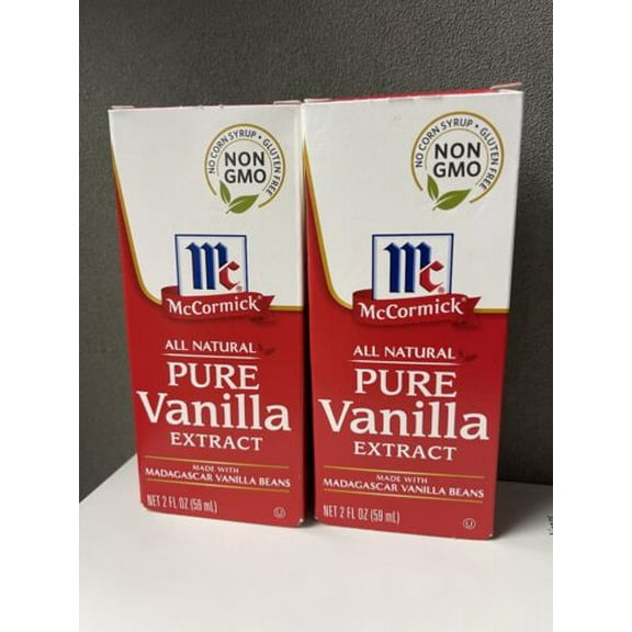 McCormick Non-GMO Gluten Free Pure Vanilla Extract, 2 fl oz Box(Pack Of 2)
