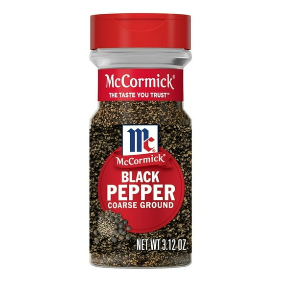 McCormick Non-GMO Kosher Coarse Ground Black Pepper 3.12 oz Bottle (Pack of 2)
